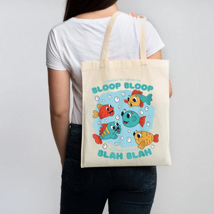 Cartoon Sarcasm Anti-Social Nihilism Introvert Fish Canvas Tote Bag