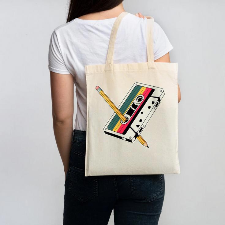 Cassette 90s Costume Party Nostalgia Canvas Tote Bag Cassette 90s Costume Party Nostalgia Canvas Tote Bag