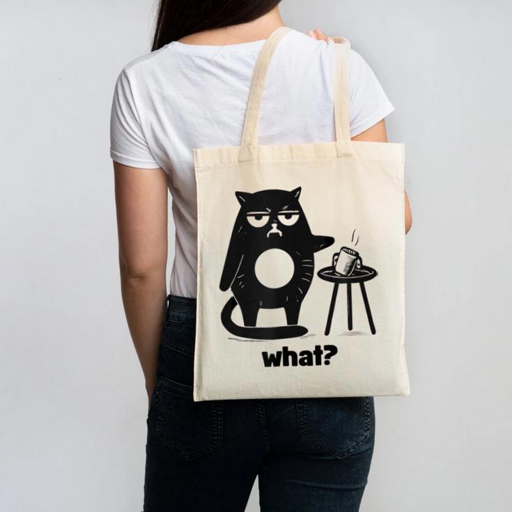 Cat What Humor Introvert Anti-Social Canvas Tote Bag Cat What Humor Introvert Anti-Social Canvas Tote Bag