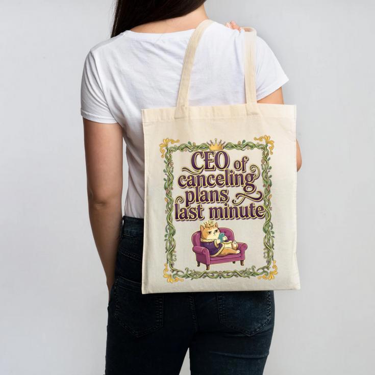 CEO Of Canceling Plans Flake Introvert Friend Premium Tri-Blend Canvas Tote Bag