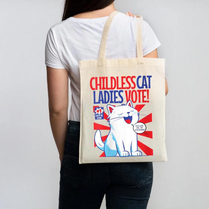 Childless Cat Ladies Vote Kamala Harris Cute Comic Book Cat Canvas Tote Bag Childless Cat Ladies Vote Kamala Harris Cute Comic Book Cat Canvas Tote Bag