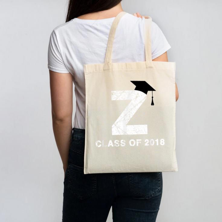 Class Of 2018 Last Name Letter Z Graduation Canvas Tote Bag