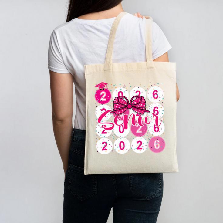 Class Of 2026 Senior Coquette Pink Bow Graduation Family Premium Tri-Blend Canvas Tote Bag
