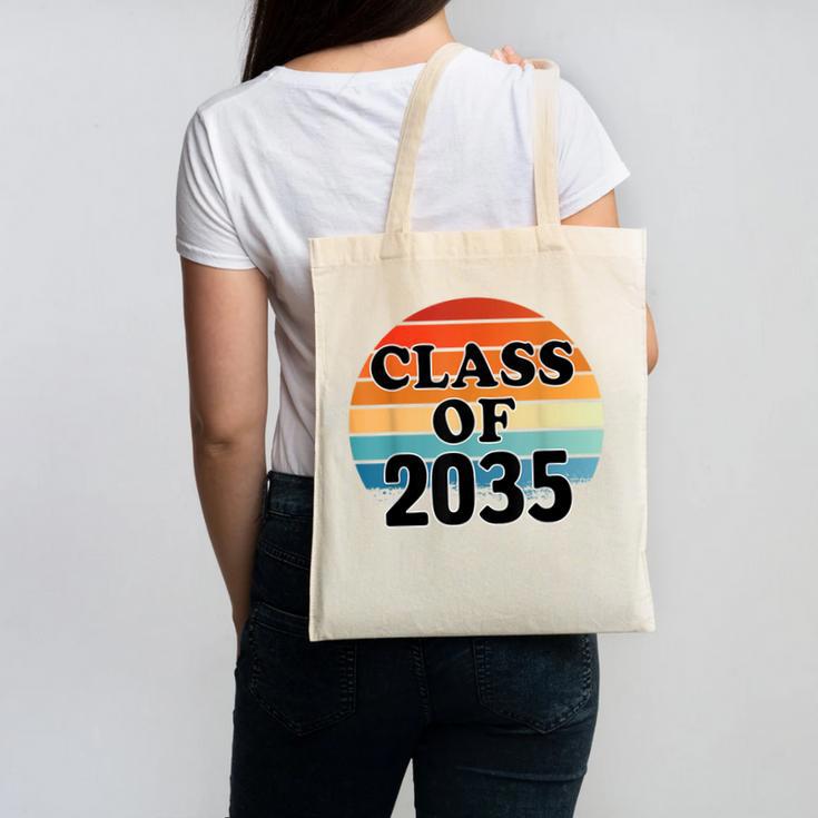 Class Of 2035 Senior Graduate Retro Graduation Canvas Tote Bag