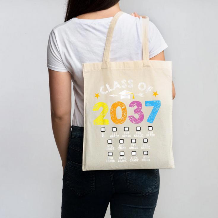Class Of 2037 Grow With Me Checklist Graduation Canvas Tote Bag