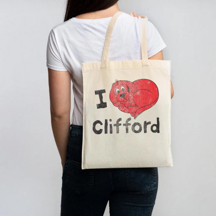 Clifford The Big Red Dog I Heart Clifford Childrens Books Canvas Tote Bag