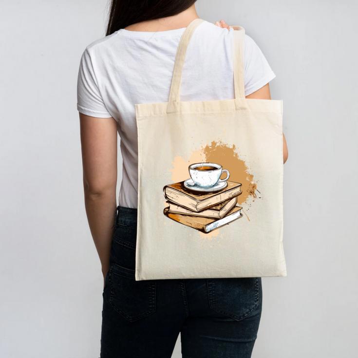 Coffee And Books Adult Books Lover Reading Canvas Tote Bag