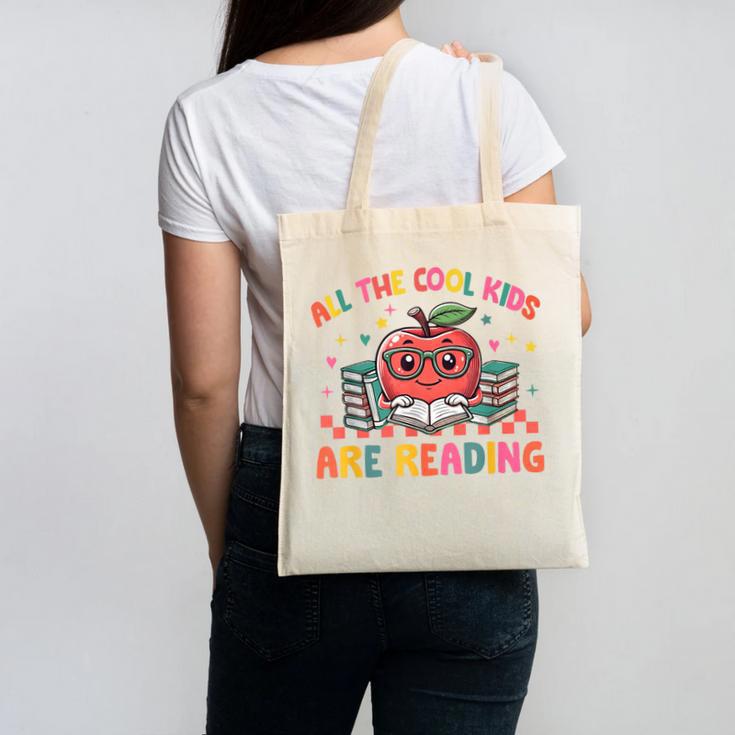 All The-Cool Kids Are Reading Book Lover Librarian Bookworm Canvas Tote Bag