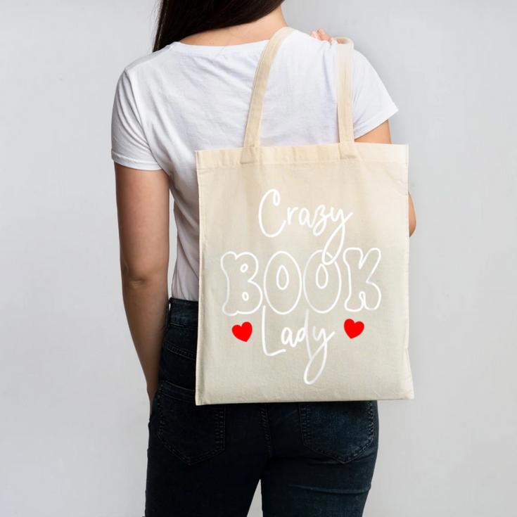 Crazy Book Lady Canvas Tote Bag