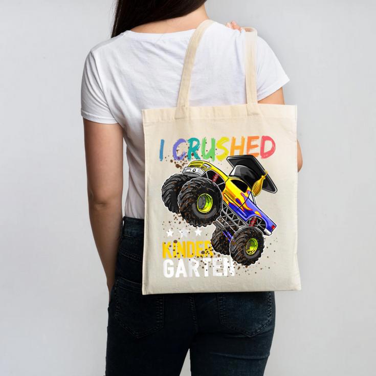 I Crushed Kindergarten Monster Truck Graduation Boys Small Canvas Tote Bag