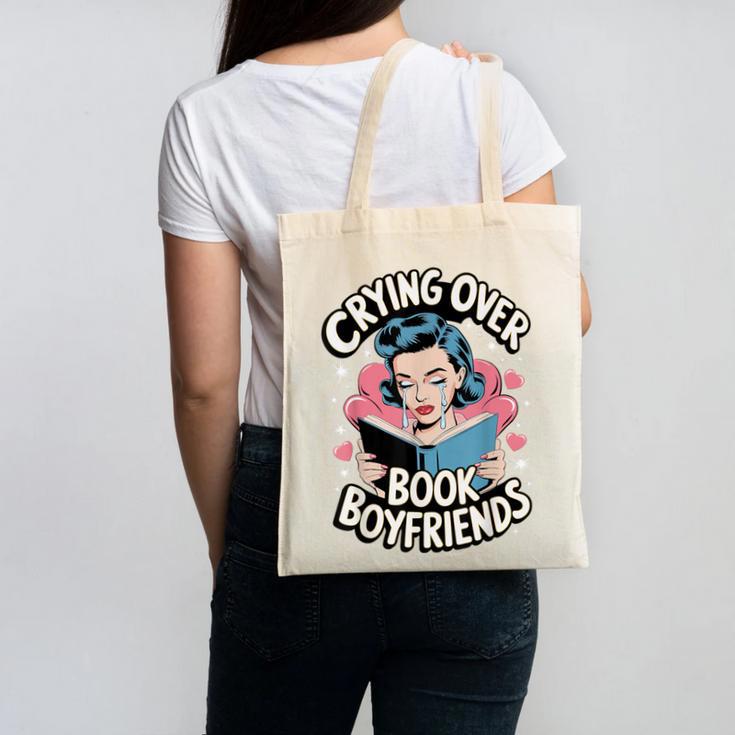 Crying Over Book Boyfriends Canvas Tote Bag