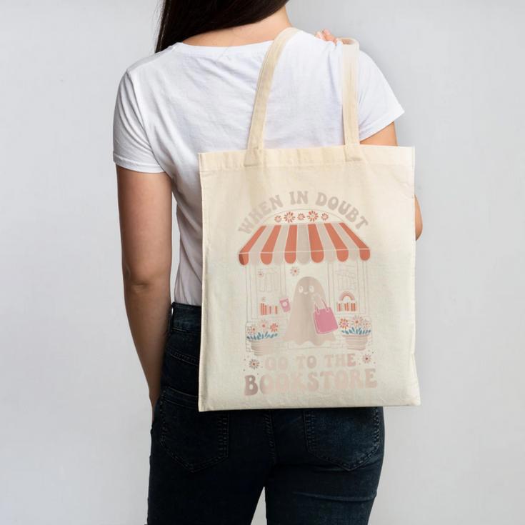 Cute Bookstore Ghost Retro Women Book Lovers Canvas Tote Bag Cute Bookstore Ghost Retro Women Book Lovers Canvas Tote Bag