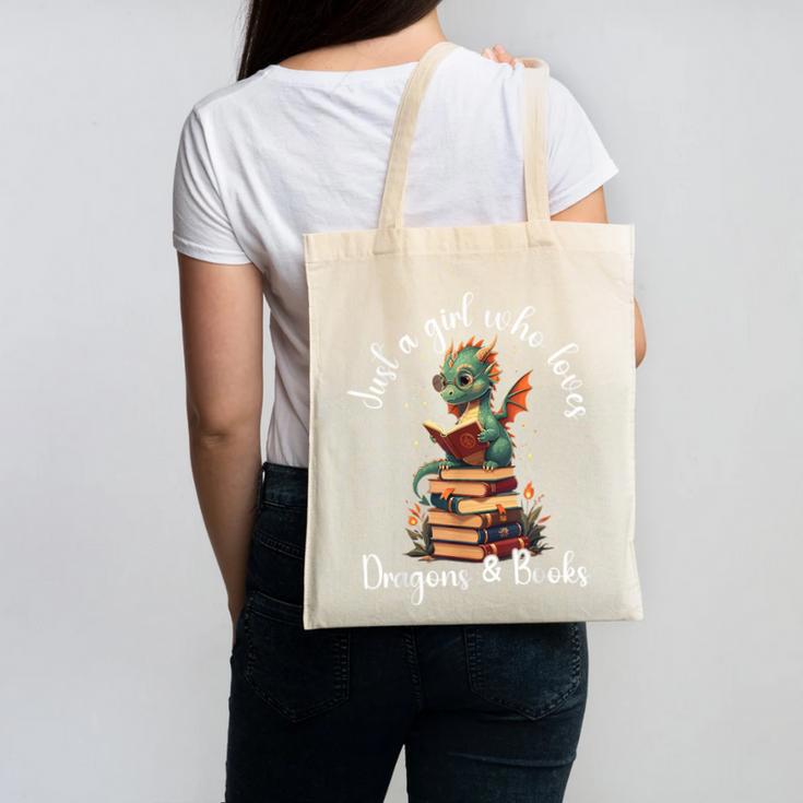 Cute Dragon Reading Book Bookworm Dragon And Books For Women Canvas Tote Bag