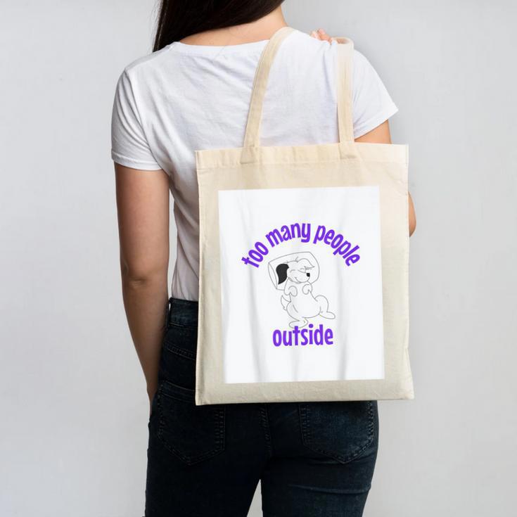 Cute Puppy With a Quote For Introverts Canvas Tote Bag