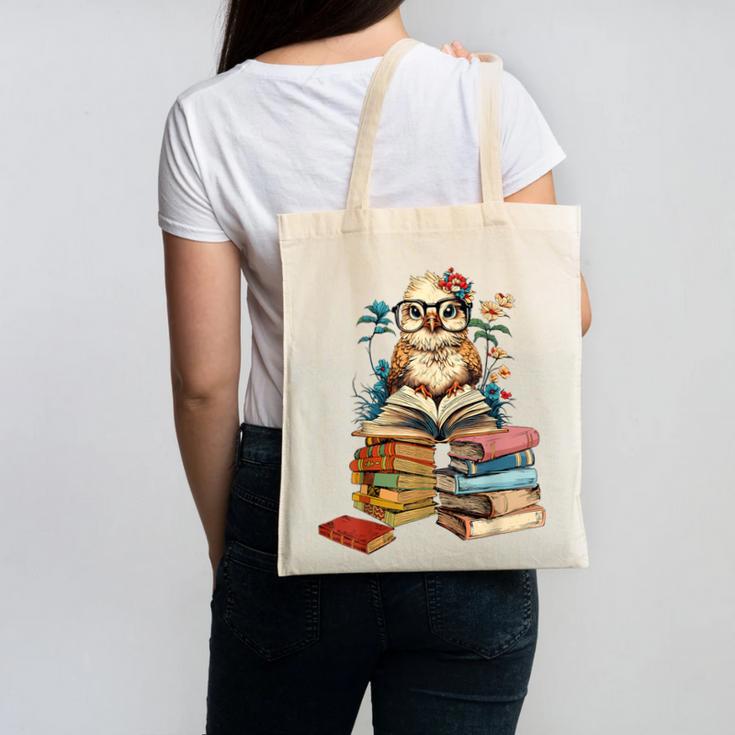 Cute Reading Chicken With Glasses Books Bookworm Reader Book Canvas Tote Bag