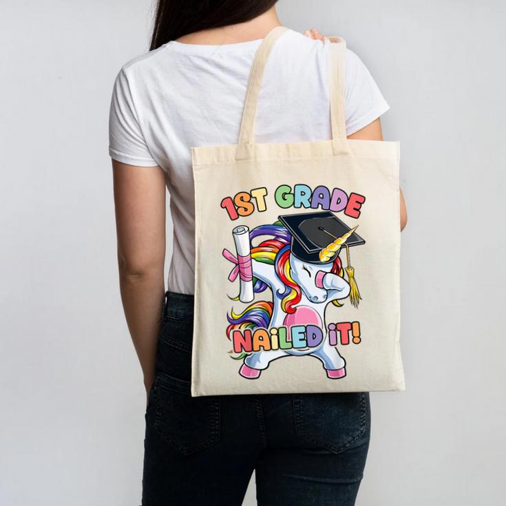Dabbing 1st Grade Unicorn Graduation Class Of 2021 Nailed It Canvas Tote Bag