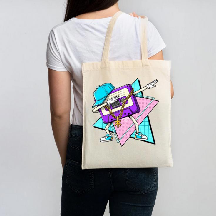Dabbing Cassette Tape 70s 80s 80s Outfit Nostalgia Canvas Tote Bag