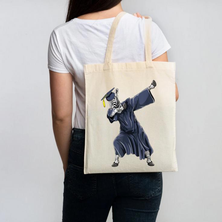 Dabbing Graduate Zebra Team Mascot Graduation Senior Shirt Canvas Tote Bag