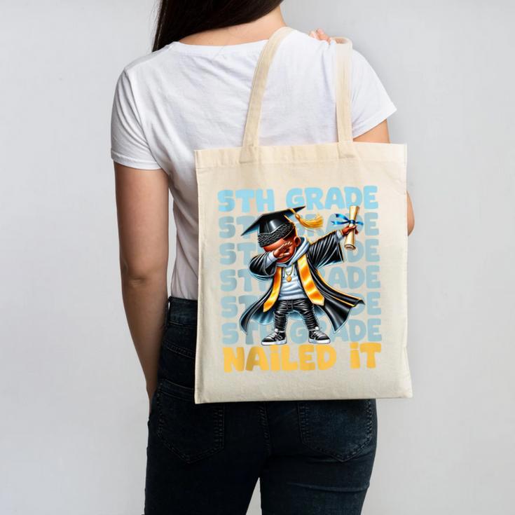 Dabbing Graduation Boy 5th Grade Nailed It Class Of 2025 Canvas Tote Bag