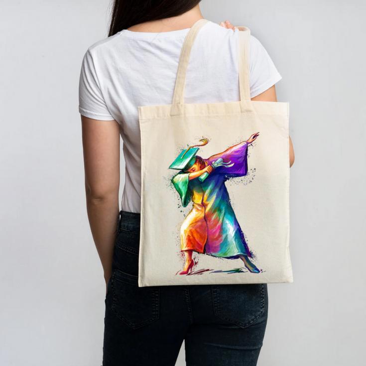 Dabbing Graduation Women Canvas Tote Bag
