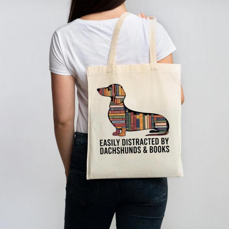 Dachshund Dog Dachshund Decor Books Nerds Dachshund Canvas Tote Bag