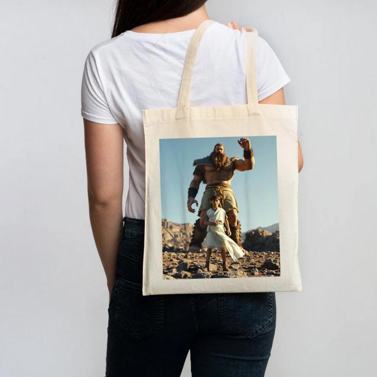 David And Goliath Bible Book Of Samuel King David Canvas Tote Bag