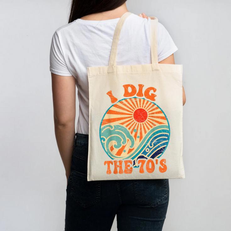 I Dig The 70s Aesthetic Nostalgia 1970's Retro 70s Party Canvas Tote Bag