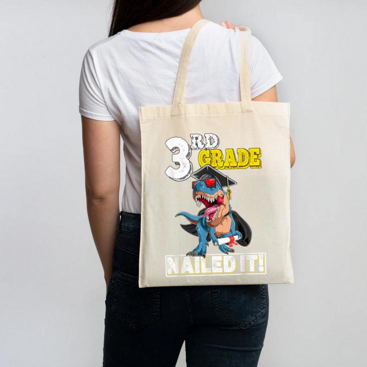 Dinosaur Graduation Cap Gown 3rd Grade Graduate Nailed It Canvas Tote Bag
