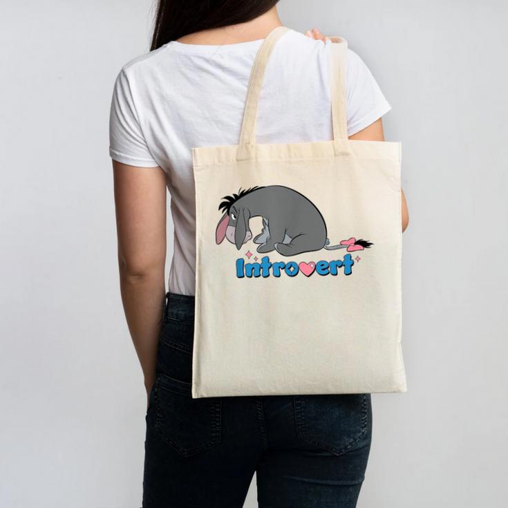 Disney Winnie The Pooh Introvert Eeyore Logo Canvas Tote Bag