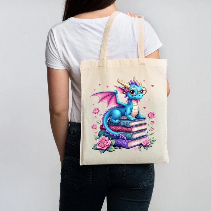 Dragons And Books Dragon Reading Book Lover Girl Bookworm Canvas Tote Bag Dragons And Books Dragon Reading Book Lover Girl Bookworm Canvas Tote Bag