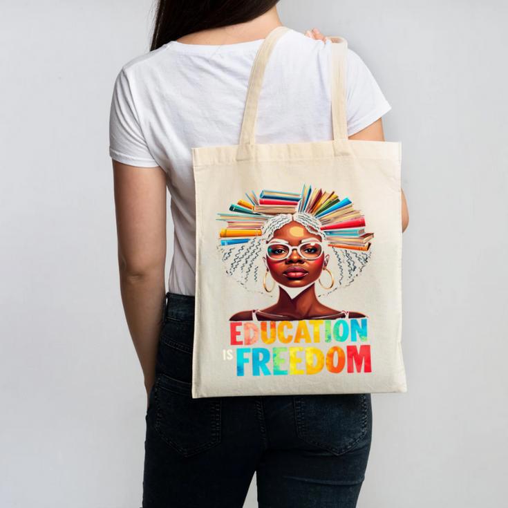 Education Is Freedom Afro Books Canvas Tote Bag