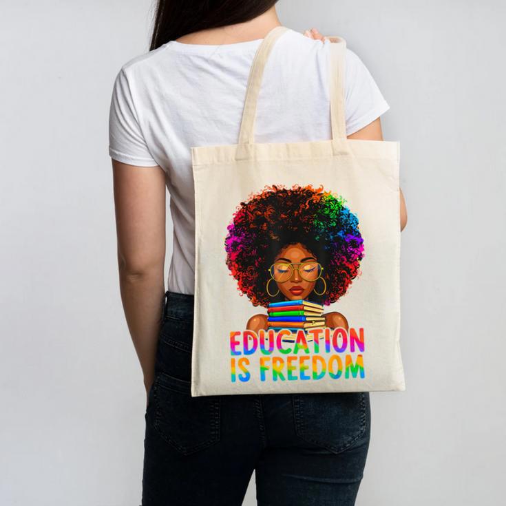 Education Is Freedom Teacher Books History Month Canvas Tote Bag