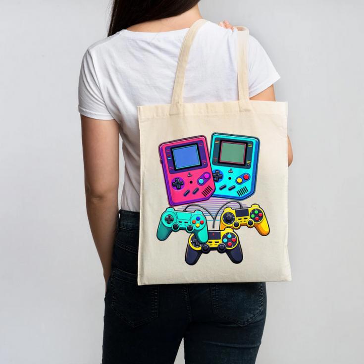Eighties Console Controller Gaming Player Gadget Nostalgia Canvas Tote Bag