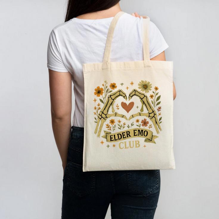 Elder Emo Club Skeleton Hands Heart Nostalgia Premium Tri-Blend Canvas Tote Bag