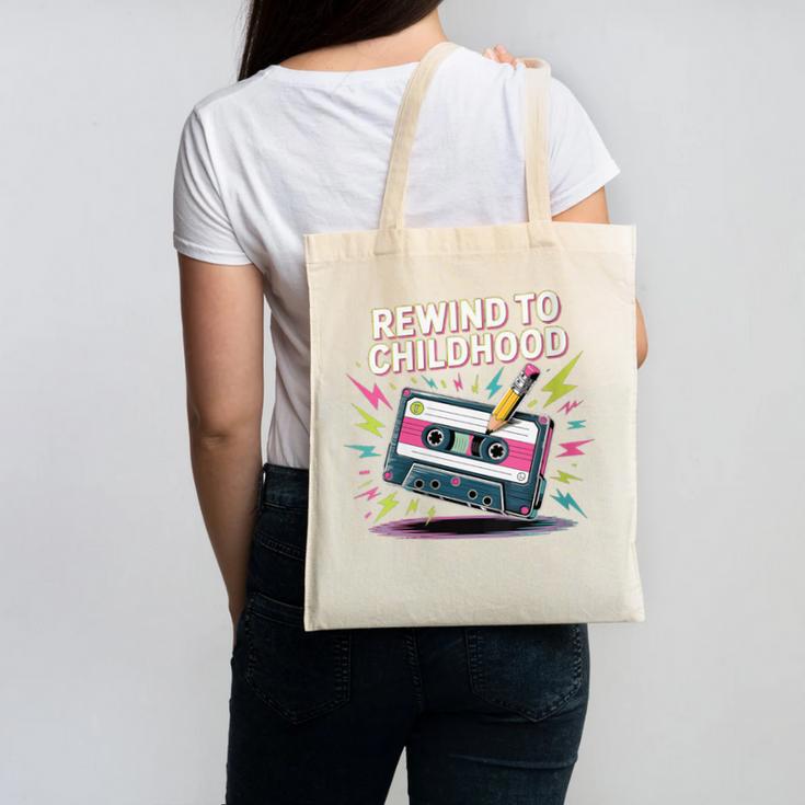 Elder Millennials Embracing 90s Rewind Nostalgia Vibes Canvas Tote Bag