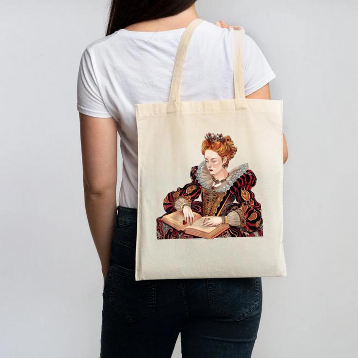 Elizabeth I Reading A Book Canvas Tote Bag
