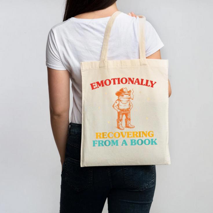 Emotionally Recovering From A Book Frog Canvas Tote Bag