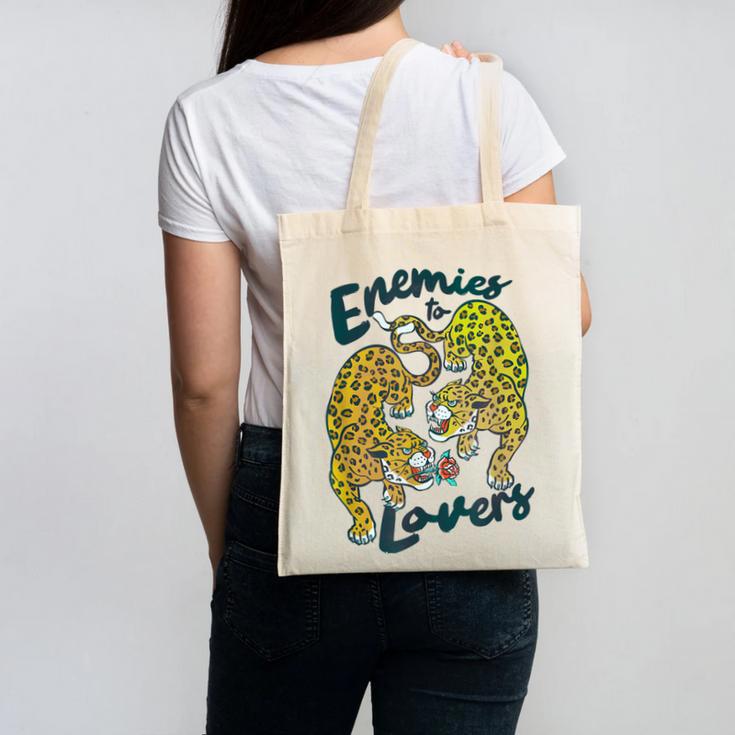 Enemies To Lovers Jaguar Tee Romance Book Plot Device Trope Canvas Tote Bag