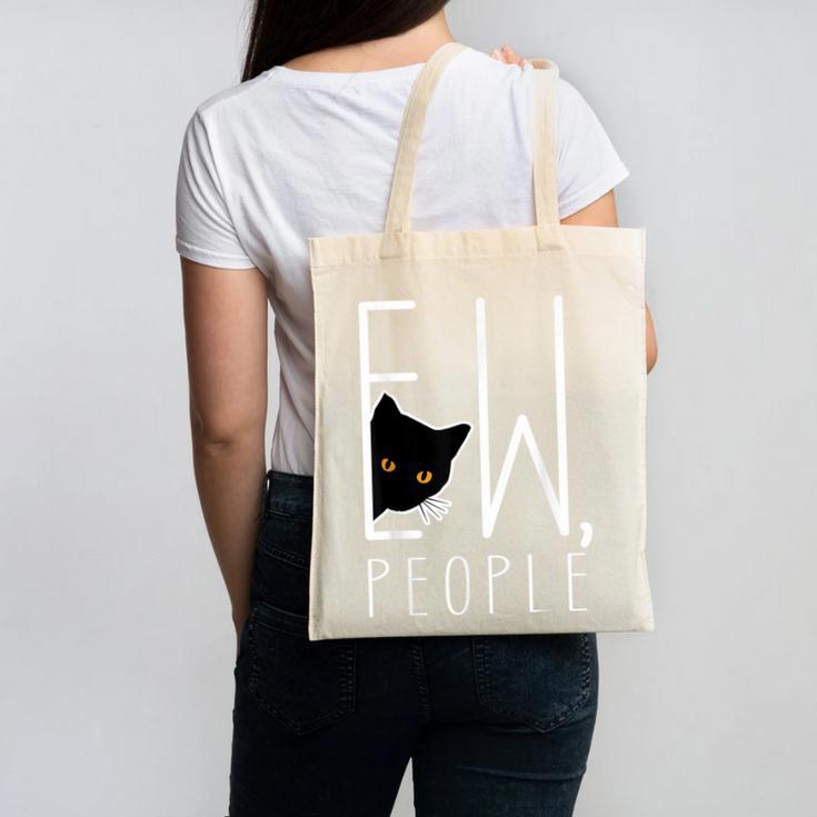 Ew People Cat Introvert Anti-Social Canvas Tote Bag