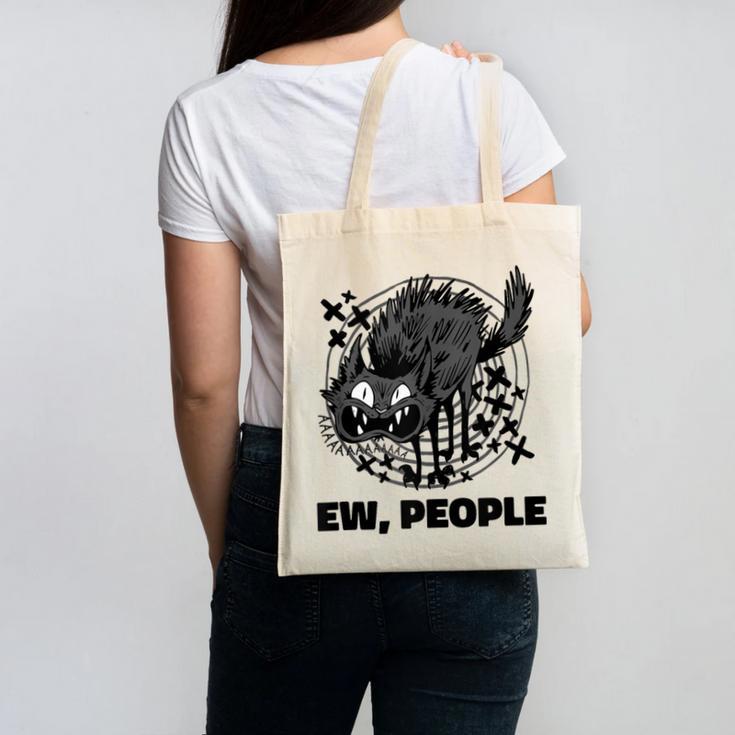 Ew People Introvert Cat Lover Crazy Cats Lady Canvas Tote Bag