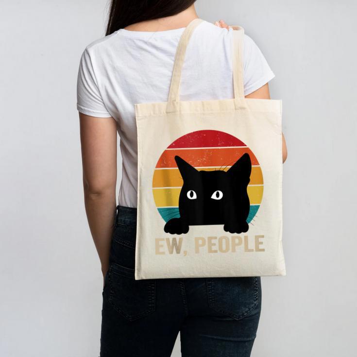 Ew People Introvert Cat Lover Cat Lady Vintage Canvas Tote Bag