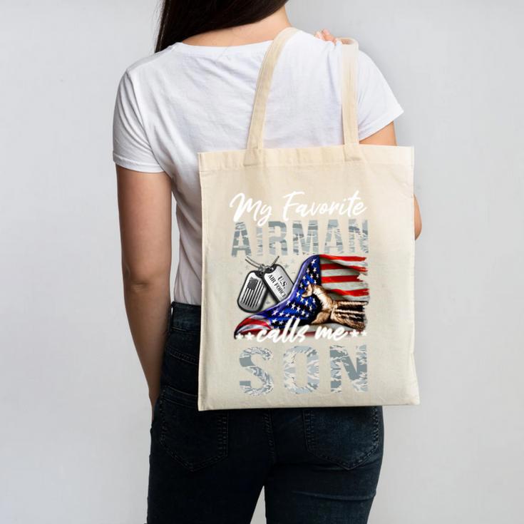 My Favorite Airman Calls Me Son Air Force Graduation Son Canvas Tote Bag
