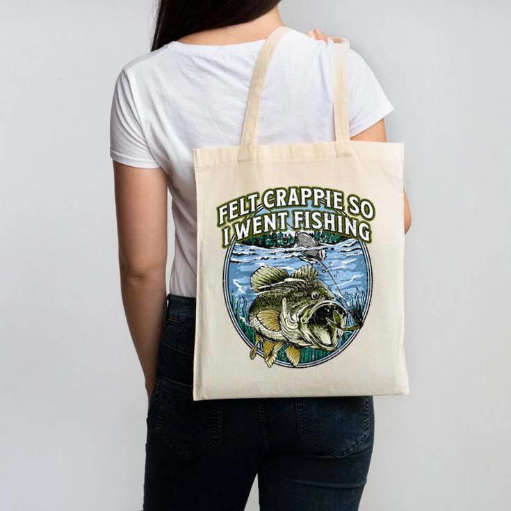 Felt Crappie So I Went Fishing Introvert Lakes Antisocial Raglan Baseball Tee Canvas Tote Bag