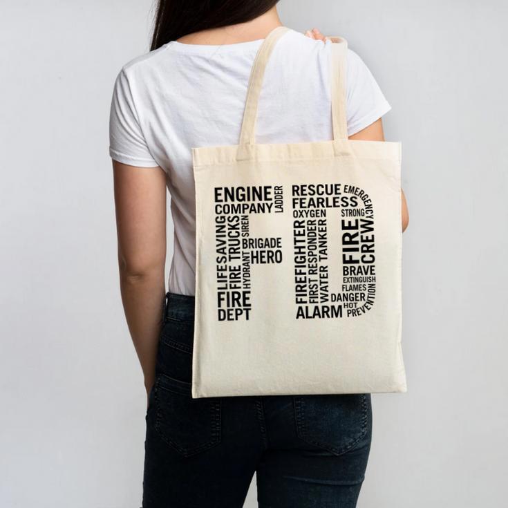 Fire Academy Graduation T-Shirt Firefighter Support Tee Canvas Tote Bag