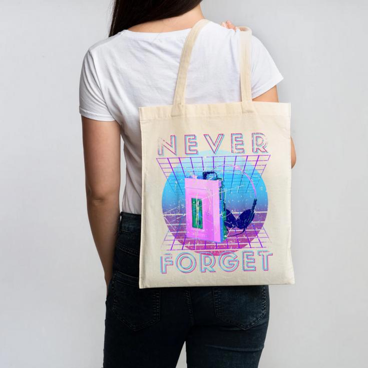 Never Forget Retro 80s 90s Nostalgia Canvas Tote Bag