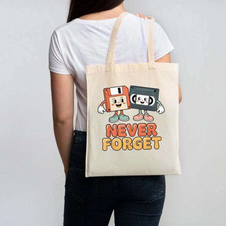 Never Forget Retro Old Technology Nostalgia Canvas Tote Bag