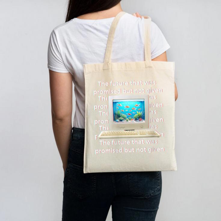 Frutiger Aero Aesthetic Tech The Future That Was Promised Canvas Tote Bag