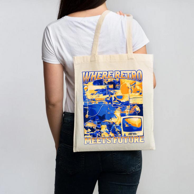 Frutiger Aero Retro Vibes Y2K 90's Vibes Canvas Tote Bag