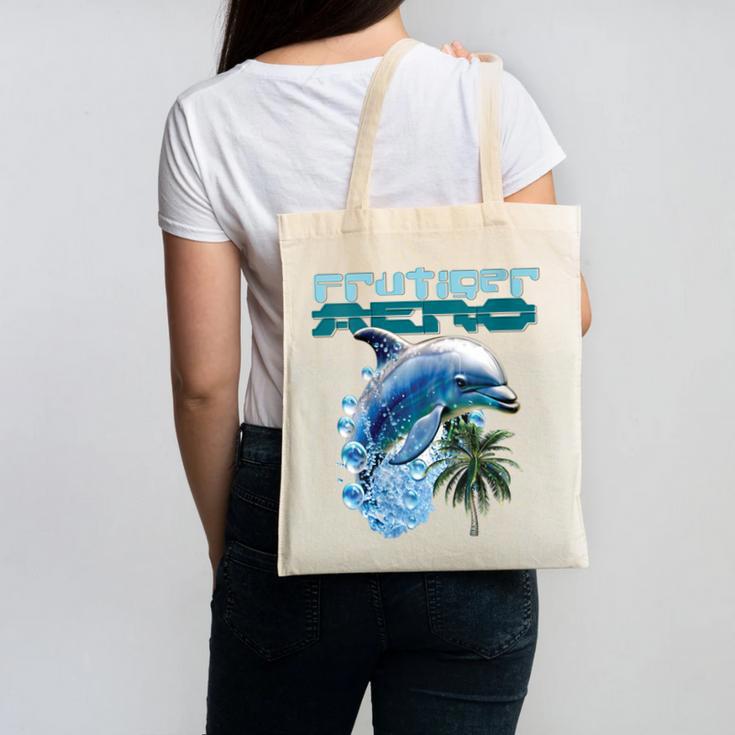 Frutiger Aero Splashy Dolphin Y2k Aesthetic Graphic Canvas Tote Bag Frutiger Aero Splashy Dolphin Y2k Aesthetic Graphic Canvas Tote Bag