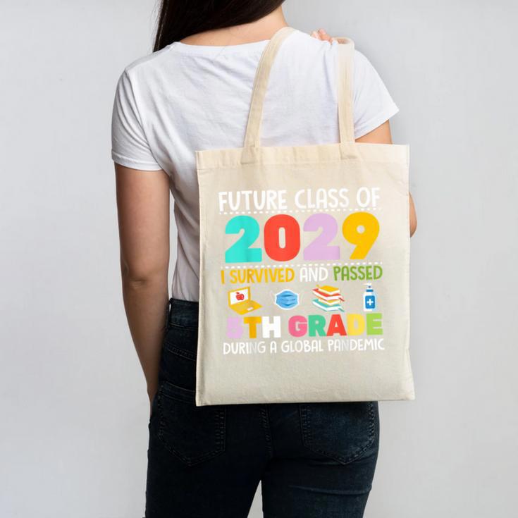 Future Class Of 2029 I Survived Passed 5th Grade Graduation Canvas Tote Bag